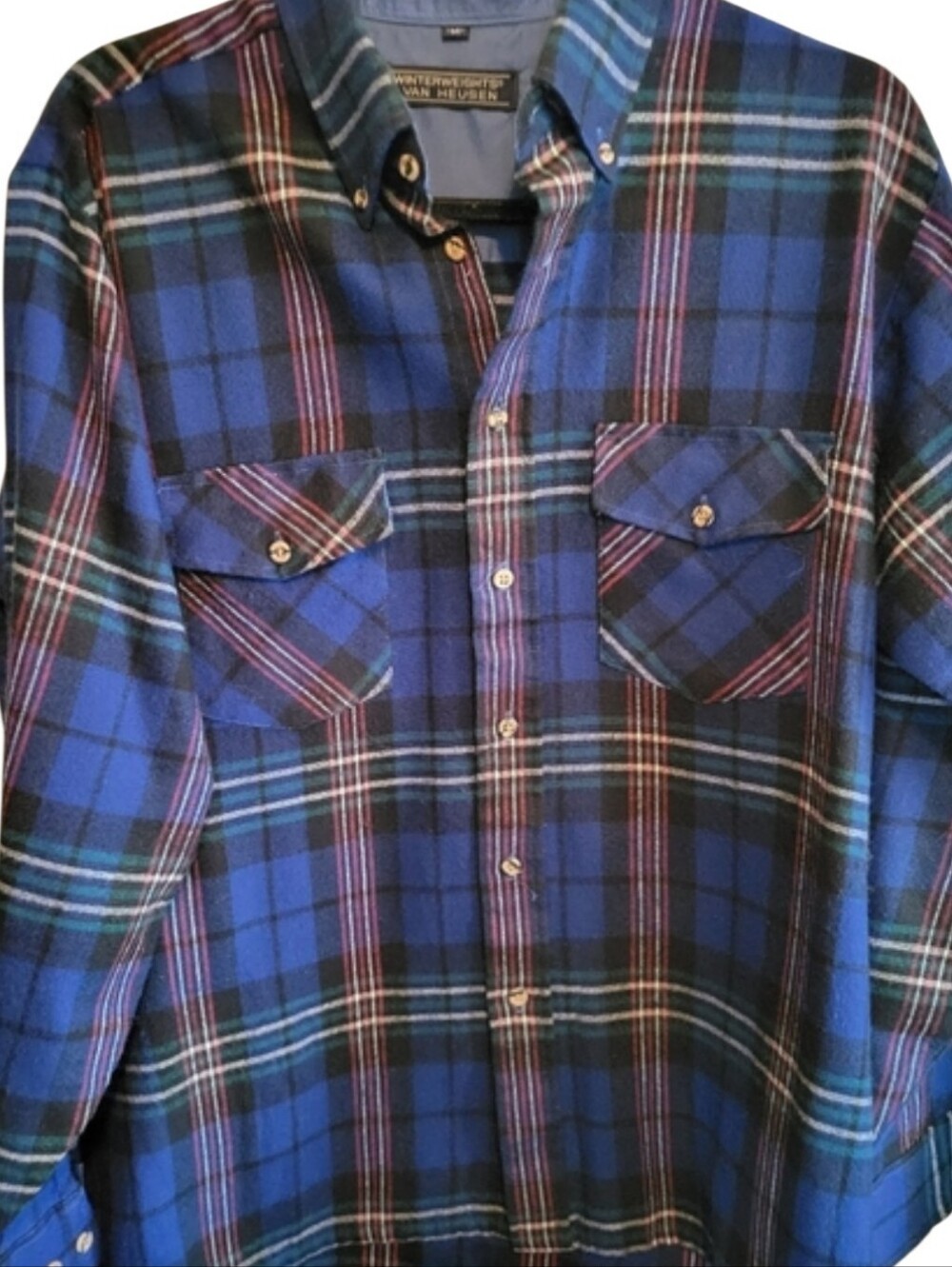 Vintage WinterWeights by Van Heusen Men’sl Flannel Button Down Shirt Size M